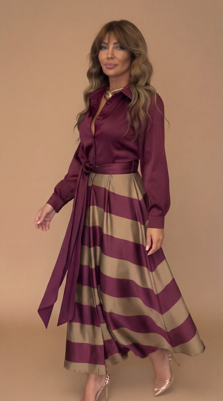 Mila | Pruhované maxi šaty